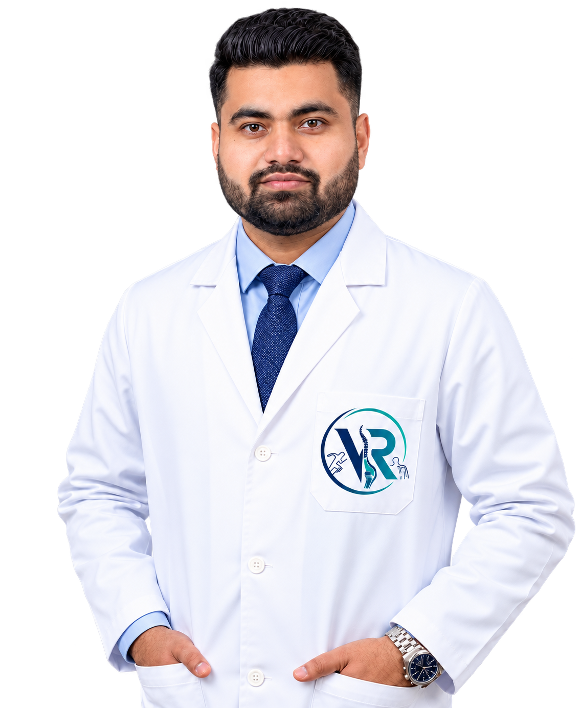 Dr. Vikas Rao, Orthopaedic Surgeon, in a white coat